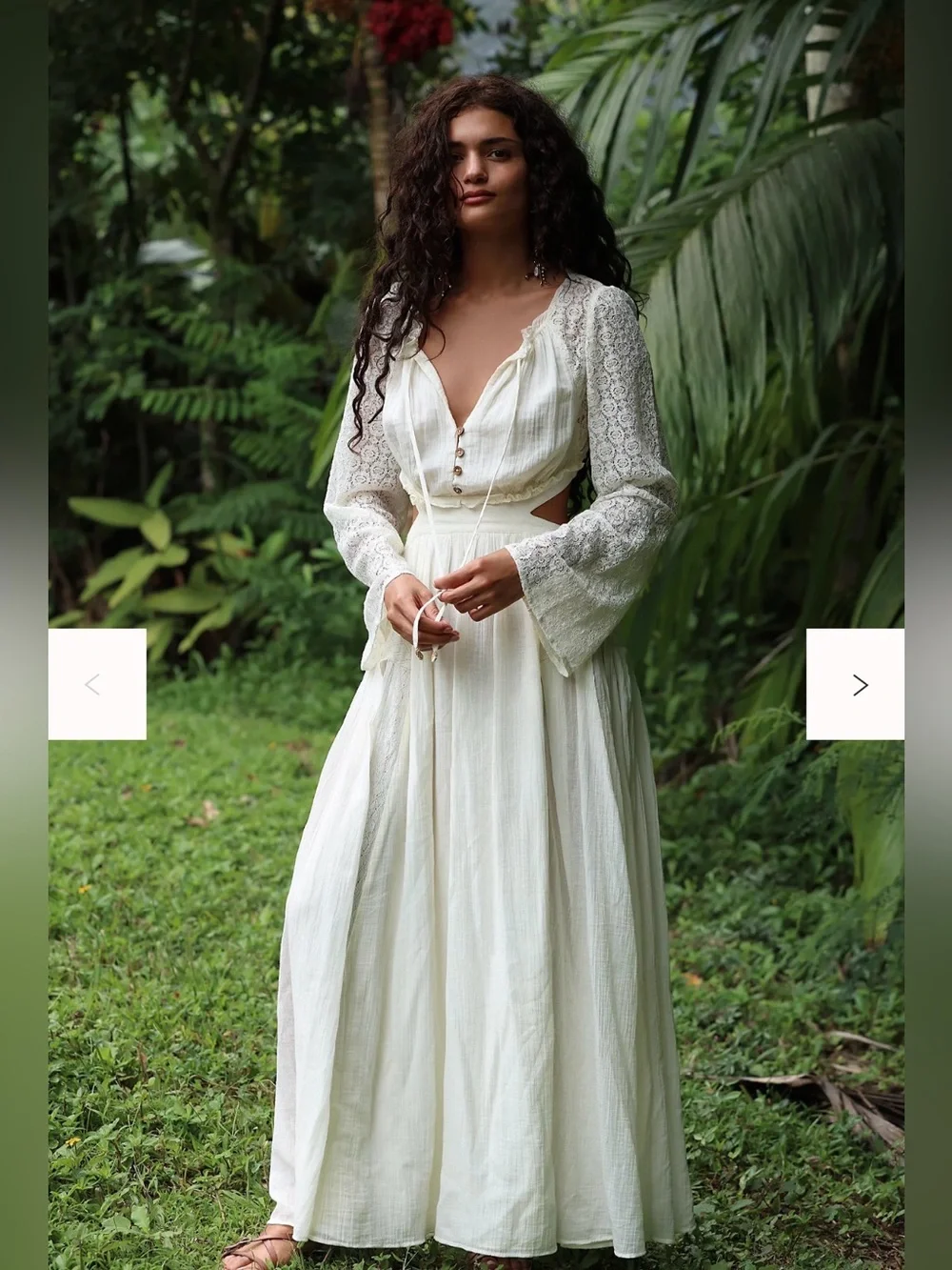 Free People Lacie Maxi Dress Large Ivory NWT